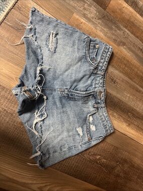 wild fable Light Blue Denim Shorts with Orange Topstitching